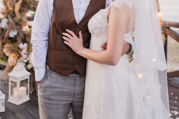 bride and groom at the wedding ceremony