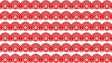 Red Lace With Flower Petal Motif