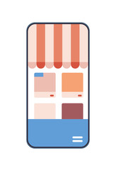Poster - online shopping on website mobile application internet business e-commerce digital marketing concept smartphone screen vertical vector illustration