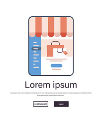 Poster - online shopping on website application internet business e-commerce digital marketing concept tablet pc screen copy space vector illustration