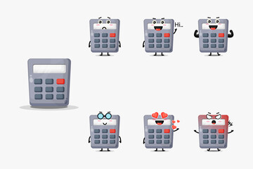 Wall Mural - Cute calculator mascot set