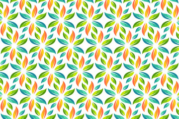 Poster - colorful modern leaf pattern design template use square layout. seamless pattern in white background. 