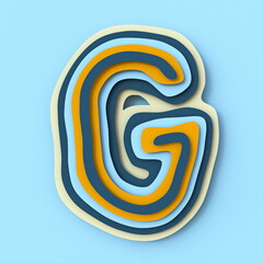 Poster - Colorful paper layers font Letter G 3D