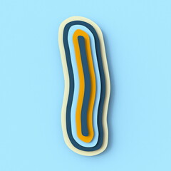 Poster - Colorful paper layers font Letter I 3D