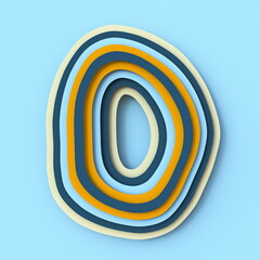 Poster - Colorful paper layers font Letter O 3D