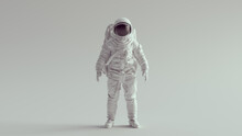 White Astronaut With Black Visor Front View 3d Illustration