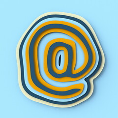 Poster - Colorful paper layers font at sign 3D
