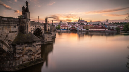 Canvas Print - Charles bridge with Prague Castle