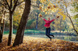 © Birute Vijeikiene - Portrait of an attractive blonde caucasian woman enjoying golden autumn fall season
