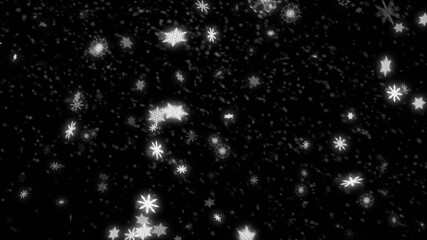 Wall Mural - beautiful loopable abstract winter snow background with falling snowflakes and floating blurry glitt