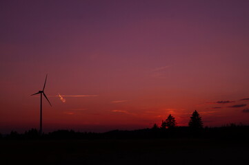 wind turbine at sunset