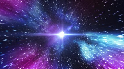 Wall Mural - 宇宙　ワープ　cg　銀河　背景　ループ 　青紫