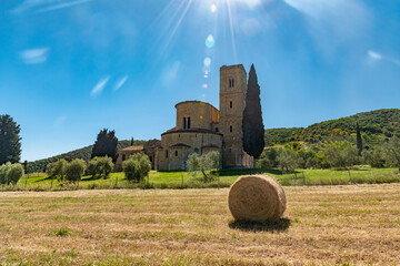 Sticker - Romanesque abbey of San Antimo in Siena in summer