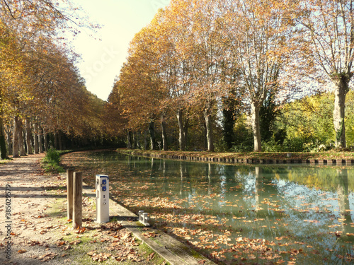 Fotografía Automne au bord du Canal Latéral à la Garonne, continuation du Canal du Midi, ju