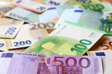 Wall Mural - Euro currency banknotes