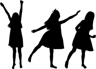 Wall Mural - Women silhouettes on a white background.