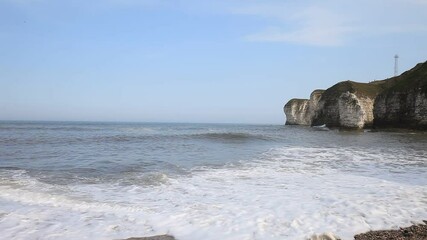 Wall Mural - View of Flamborough Cliffs and beach at tide. Yorkshire, Great Britain.