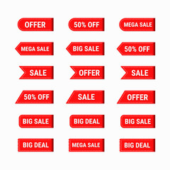 Set of sale and promotional banners tags template design.