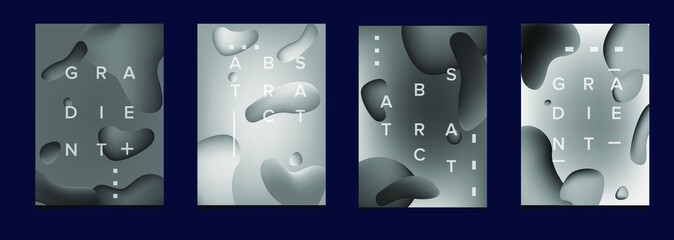 Aufkleber - Abstract geometric shapes like in lava lamp. Futuristic cover with liquid organic smooth blobs.