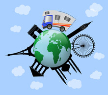 Travel To World, Global Traveling Concept