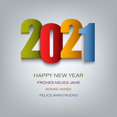 Wall Mural - New Year card with colored numbers template