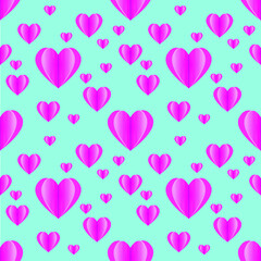 Wall Mural - Pink love heart wedding decoration background.