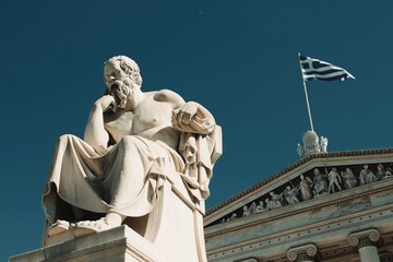 Wall Mural - Statue of the ancient Greek philosopher Socrates in Athens, Greece, October 9 2020.