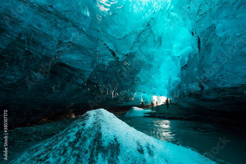 Fotomural Ice cave, Vatnatjokull glacier, Southern Iceland, Iceland, Europe