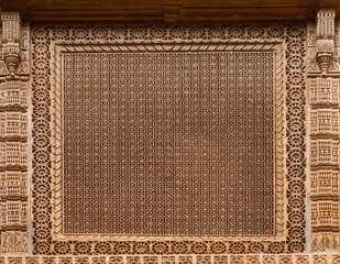 Wall Mural - Exterior detail of Patwon Ki Haveli in Jaisalmer, Rajasthan state of India. A haveli is a traditional townhouse or mansion in the Indian subcontinent.