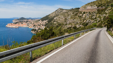 Wall Mural - Winding road down to Dubrovnik