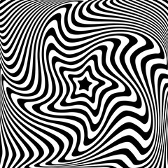 Wall Mural - star pattern. abstract op art design.