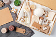 © netrun78 - Preparing self care package, seasonal gift box with plastic free zero waste cosmetics products