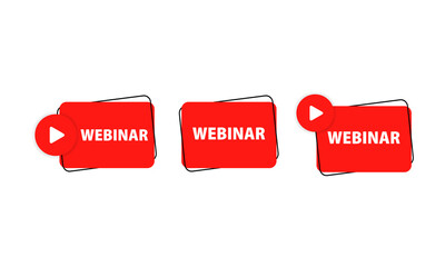 Poster - Webinar sign. Online cource, seminar and lesson. Vector EPS 10. Isolated on white background