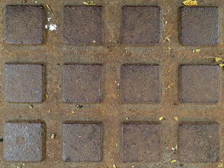 Steel plate with square cells.