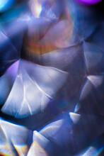 Blue Light Through Cut Glass Crystal