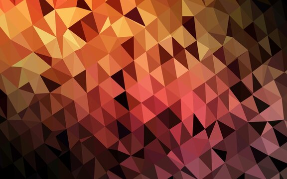 Dark Orange vector triangle mosaic template.