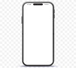 Mobile Phone Vector Mockup With White Screen. Easy editable smartphone illustration isolated on transparent Background. 