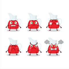 Sticker - Jug of cranberry juice cartoon character with various angry expressions