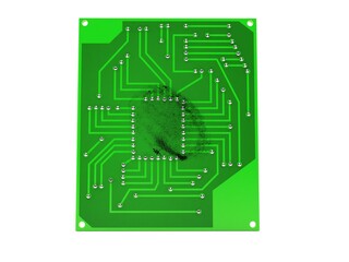 Canvas Print - Circuit board with fingerprint