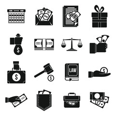 Poster - money bribery icons set. simple set of money bribery vector icons for web design on white background