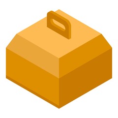 Poster - Cake box icon. Isometric of cake box vector icon for web design isolated on white background