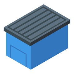 Poster - Plastic box icon. Isometric of plastic box vector icon for web design isolated on white background