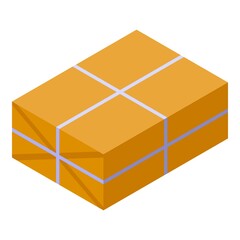 Poster - Packed box icon. Isometric of packed box vector icon for web design isolated on white background