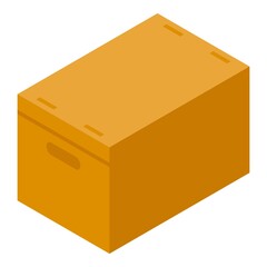 Poster - Cardboard box icon. Isometric of cardboard box vector icon for web design isolated on white background