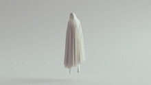 White Ghost Spirit Floating Tormented Pose 3d Illustration