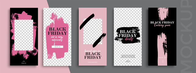 Wall Mural - Black Friday Sale. Trendy editable Instagram Stories template. Design for social media.	