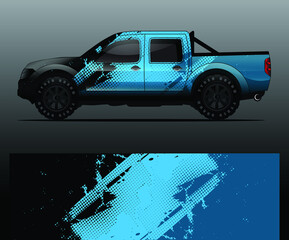 Wall Mural - Truck decal graphic wrap vector, abstract background