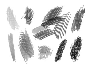Wall Mural - vector set of pencil stroke textures isolated on white background, gray color.