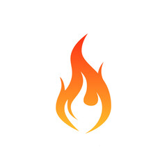 Wall Mural - simple vector flame icon in flat style