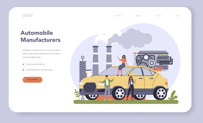Poster - car production industry. vehicle part on the machinery line